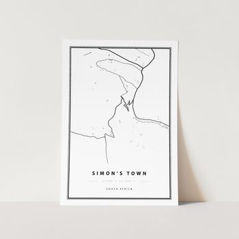 Simon's Town Map Art Print