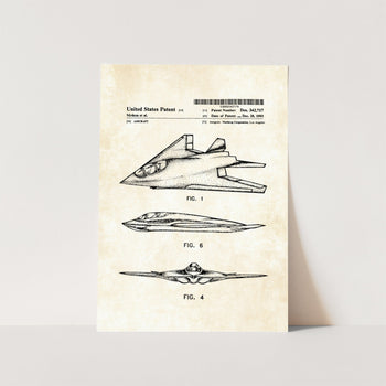 Stealth Aircraft Patent Art Print
