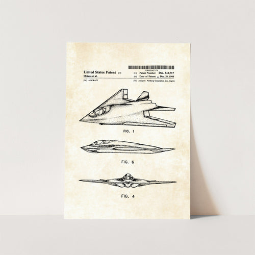 Stealth Aircraft Patent Art Print
