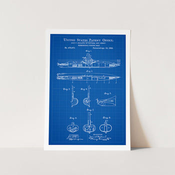 Submergible Torpedo Boat Patent Art Print