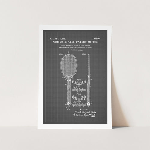 Tennis Racket Patent Art Print