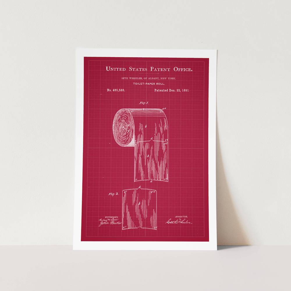 Toilet Paper Roll Patent Art Print