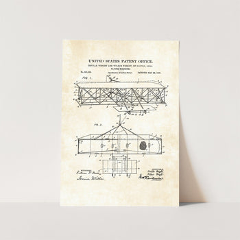 Wright Brothers Flying Machine Patent Art Print