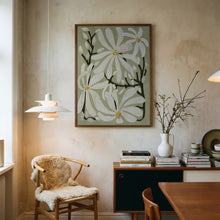 Load image into Gallery viewer, Star Magnolia Florals on Sage background PFY Art Print