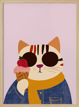 Load image into Gallery viewer, Cool Cat Strawberry Ice Cream PFY Art Print
