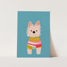 Load image into Gallery viewer, Cute Striped Sweater Dog PFY Art Print