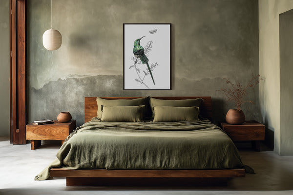 Minimal Malachite Sunbird Art Print