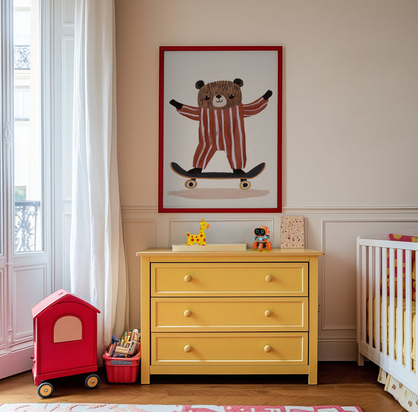 Skater Bear Joy PFY Art Print