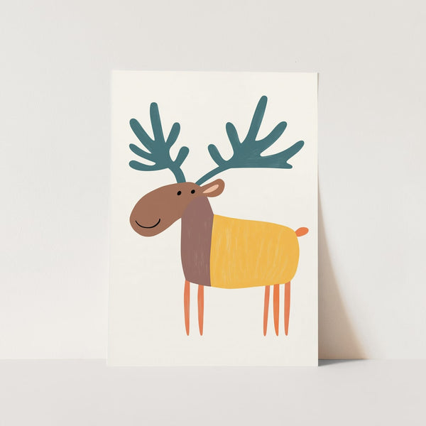 Happy Cartoon Moose PFY Art Print