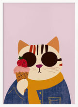 Load image into Gallery viewer, Cool Cat Strawberry Ice Cream PFY Art Print