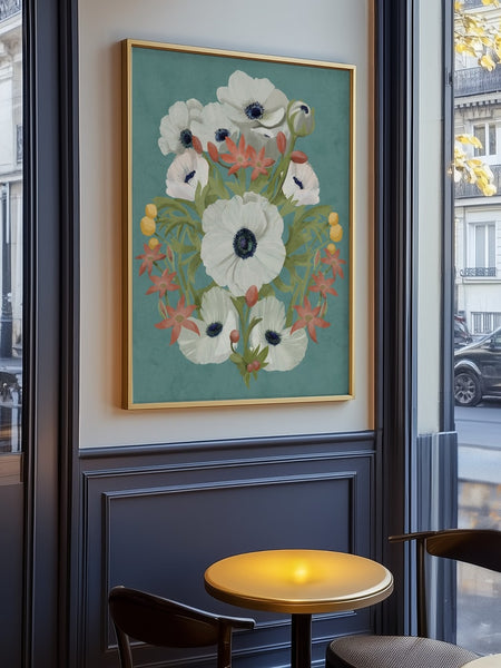 Anemone on Blue PFY Art Print