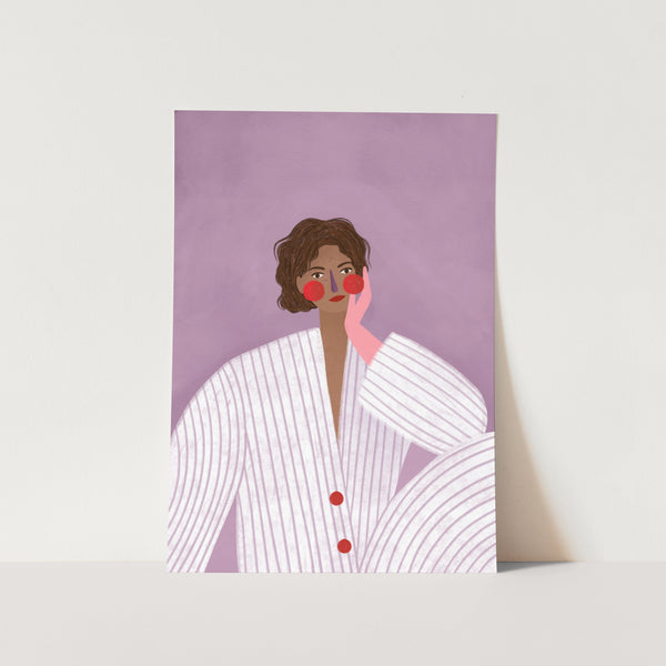 Woman With Pink Glove PFY Art Print