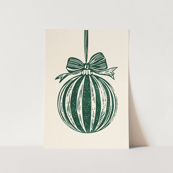 Christmas Ornament Green Illustration PFY Art Print