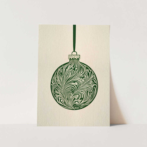 Olive Green Christmas Bauble PFY Art Print