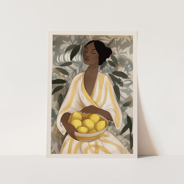 Citrus Garden Woman PFY Art Print