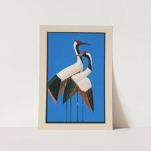 Load image into Gallery viewer, Abstract Cranes in Blue Art Print