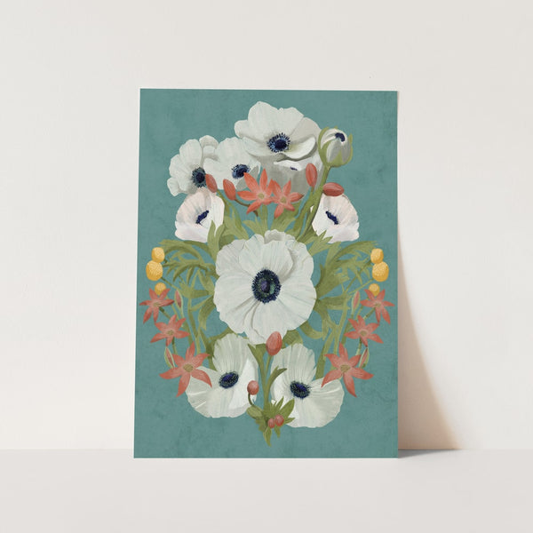 Anemone on Blue PFY Art Print