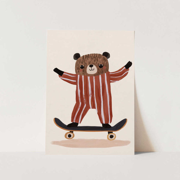 Skater Bear Joy PFY Art Print