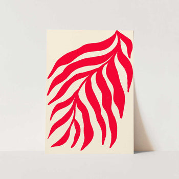 Red Silhouette Textured Branch PFY Art Print