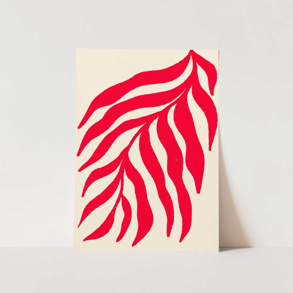 Red Silhouette Textured Branch PFY Art Print