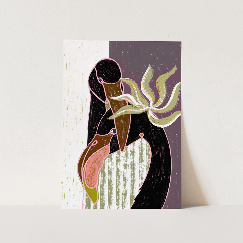 Flamingo Harp Duet II PFY Art Print