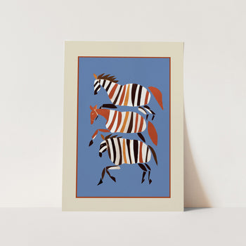 Striped Running Horses PFY Art Print