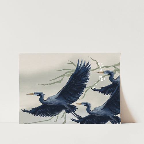 Flying Herons PFY Art Print