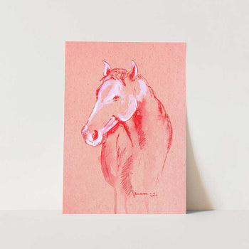 Red Horse Sketch PFY Art Print