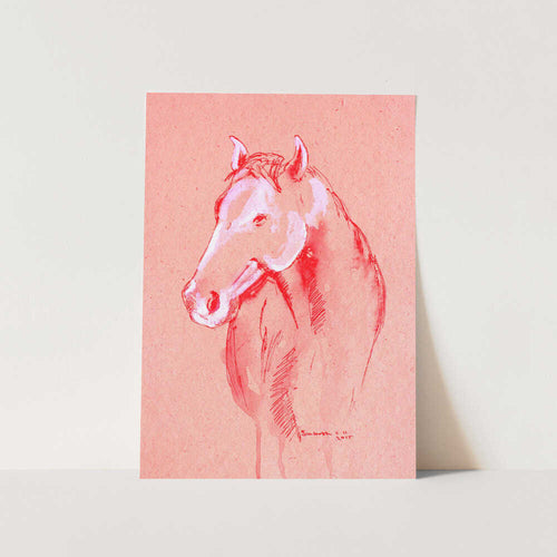 Red Horse Sketch PFY Art Print