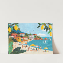 Load image into Gallery viewer, Sunny Lemon Coastal Town PFY Art Print