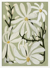 Load image into Gallery viewer, Star Magnolia Florals on Sage background PFY Art Print