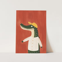 Load image into Gallery viewer, Playful Gator in Cap PFY Art Print