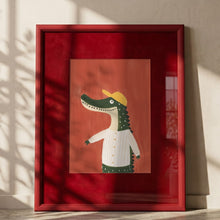 Load image into Gallery viewer, Playful Gator in Cap PFY Art Print