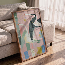 Load image into Gallery viewer, Elegant Swans Golden Stars PFY Art Print