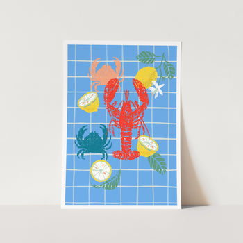 Blue Seafood Delight PFY Art Print