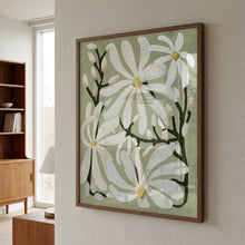 Load image into Gallery viewer, Star Magnolia Florals on Sage background PFY Art Print