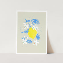 Load image into Gallery viewer, Lemon Fruit with Blue Leaves PFY Art Print