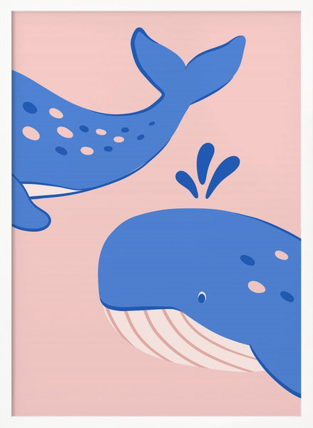 Cute Blue Whales PFY Art Print