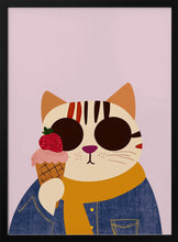 Load image into Gallery viewer, Cool Cat Strawberry Ice Cream PFY Art Print