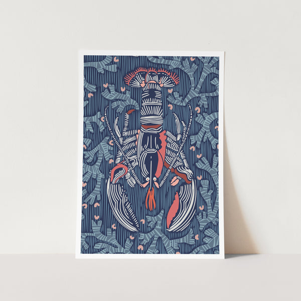 Crustacean Core Navy PFY Art Print