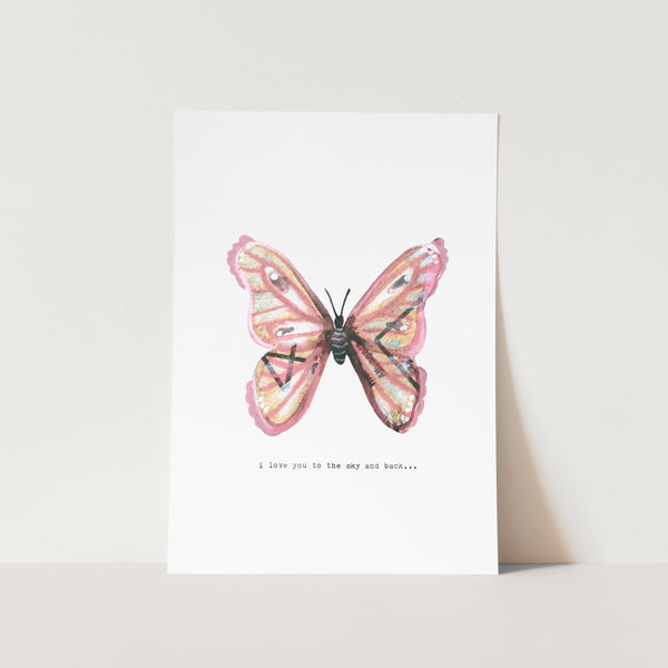 I Love You Butterfly Art Print
