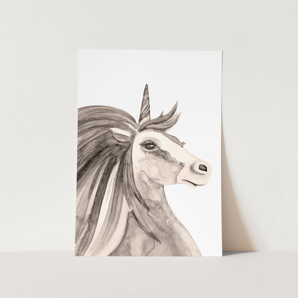 Sepia Unicorn Art Print