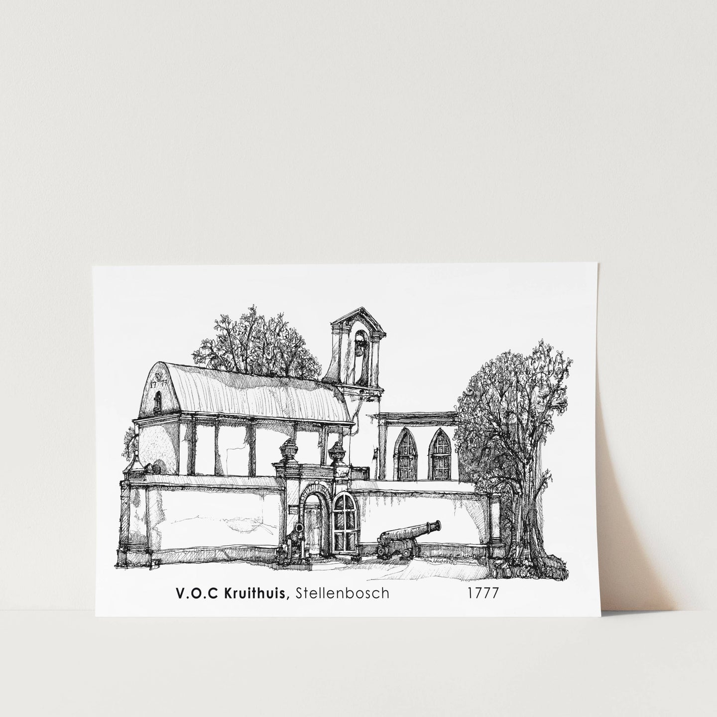 V.O.C Kruithuis Stellenbosch 1777 Art Print