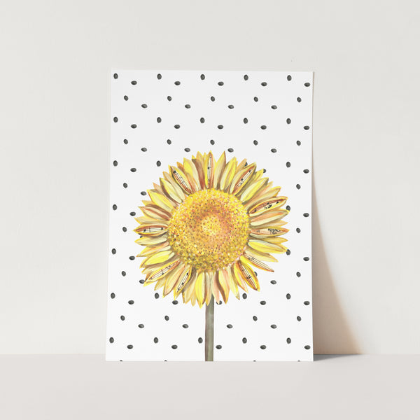 Mixed Media Sunflower Art Print