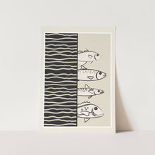 Load image into Gallery viewer, Abstract Fishes On A Wave Art Print