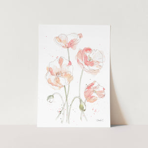 Abstract Pink Coloured Poppies Art Print