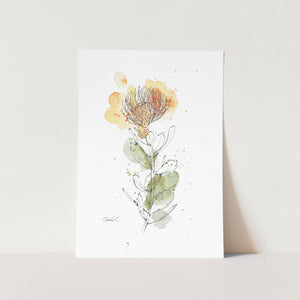 Abstract Yellow Pincushion Art Print