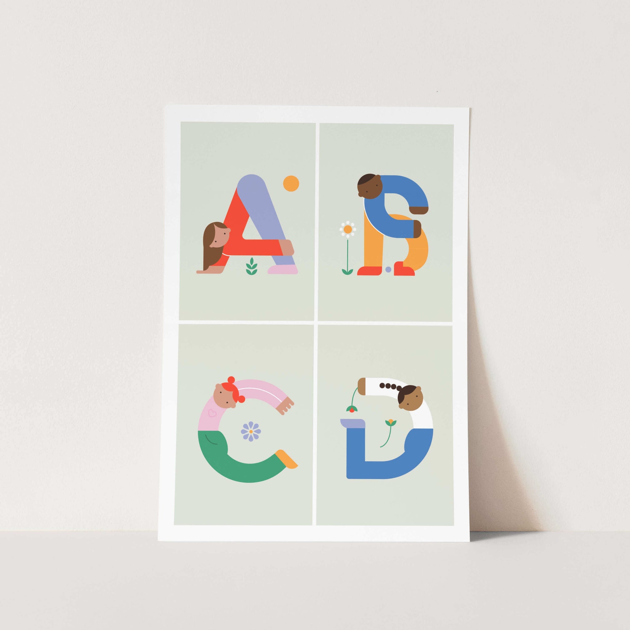 Abcd Picture Design Alphabet Kids ABCD Art Print