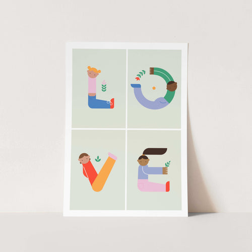 Alphabet Kids LOVE Art Print