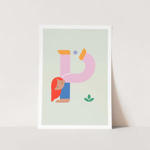 Alphabet Kids P Art Print